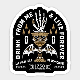 Drink From Me - Vampire - Vintage Distressed Gothic Horror Sticker